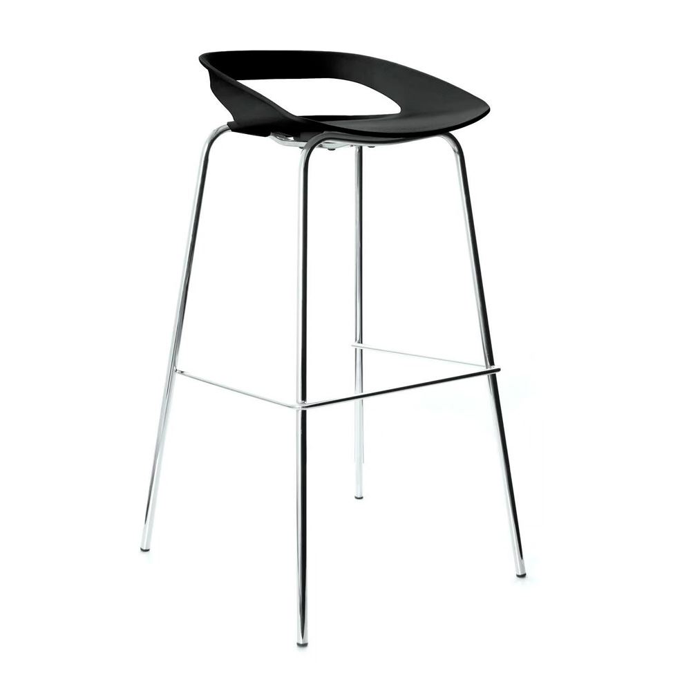Silla Cajero Tribeca Cromado Negro Ofideas